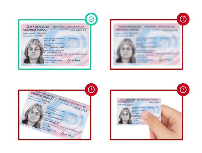 Example EU ID card upload